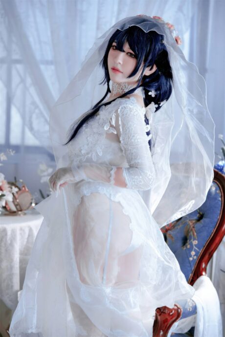 BANBANKO半半子碧蓝航线吾妻花嫁COS:白纱柔光下的沉静与温柔