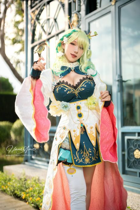 COS雨波_HaneAme演绎Hololive塞莱希·法娜，还原德鲁伊自然造型