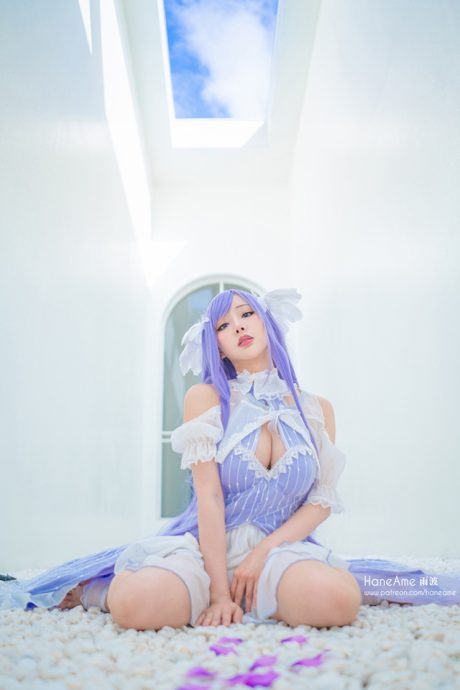 雨波_HaneAme刀剑神域葵妮拉COS：缎面薄裙与冷艳支配感的写实还原