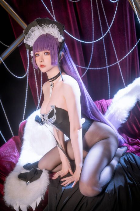 星之迟迟cos碧蓝航线图片集：塔什干独属于你的邀约礼服造型赏析