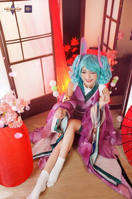 Luu_Linh演绎《传说对决》卡芬妮COS，清爽浴衣造型展现甜美反差