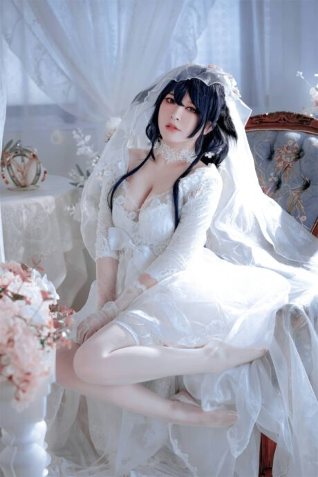 BANBANKO半半子碧蓝航线吾妻花嫁COS:白纱柔光下的沉静与温柔