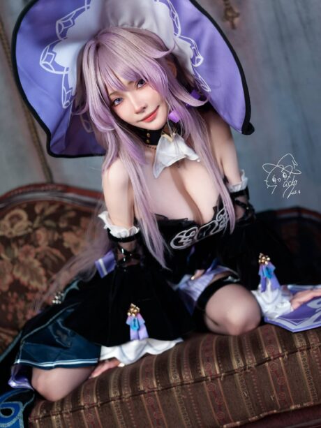 Machi馬吉COS星穹铁道黑塔,精致魔女帽与优雅神态还原空间站天才少女