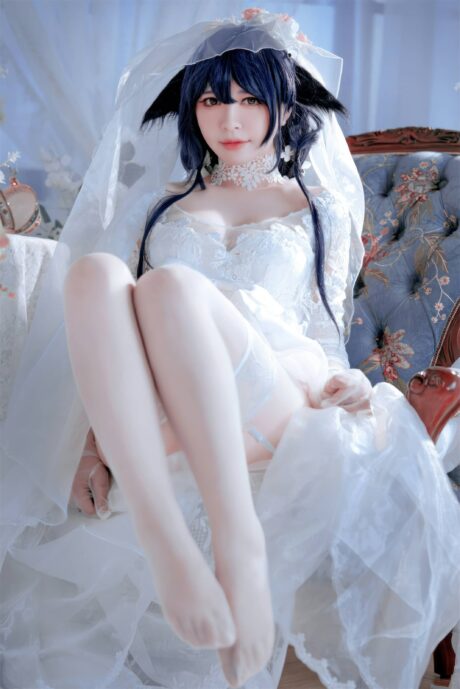 BANBANKO半半子碧蓝航线吾妻花嫁COS:白纱柔光下的沉静与温柔