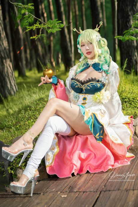 COS雨波_HaneAme演绎Hololive塞莱希·法娜,还原德鲁伊自然造型