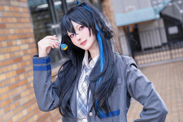 百瀬サク池袋漫展COS一之瀬琉羽，黑紫恶魔制服还原电竞少女