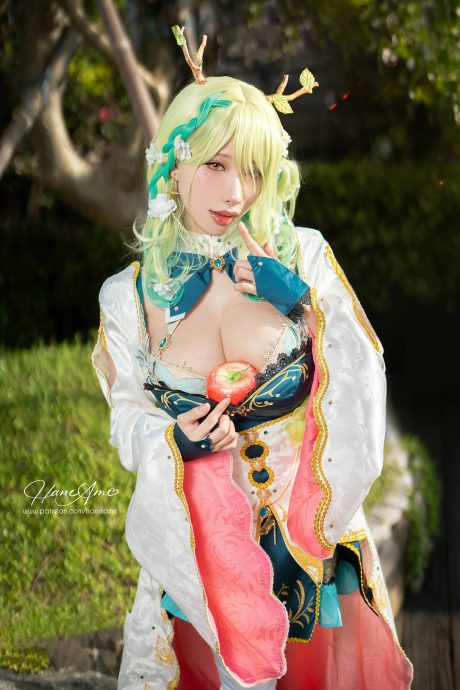 COS雨波_HaneAme演绎Hololive塞莱希·法娜,还原德鲁伊自然造型