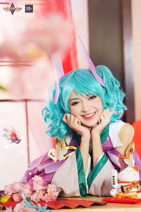 Luu_Linh演绎《传说对决》卡芬妮COS,清爽浴衣造型展现甜美反差