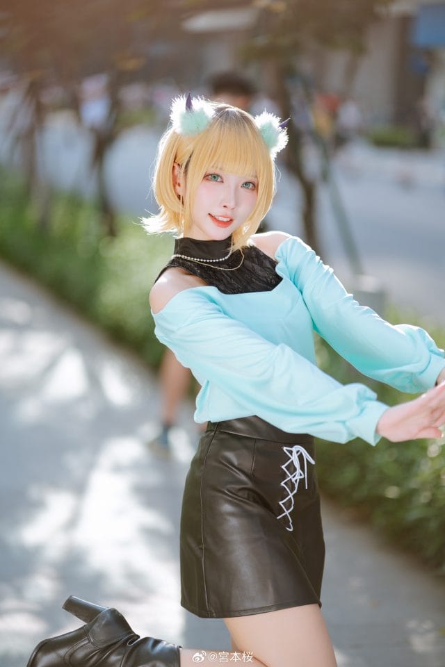 宮本桜《我推的孩子》MEM啾COS写真：布丁短发与小恶魔角的甜酷偶像还原