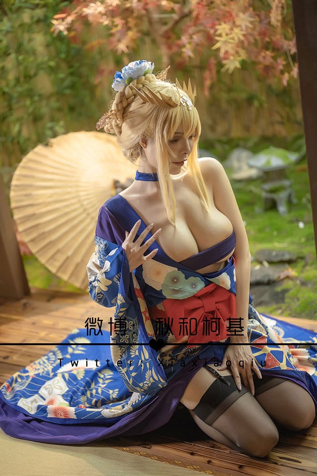 秋和柯基 COS《FGO》阿尔托莉雅Lancer版和服造型写真