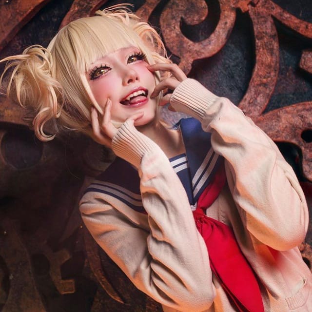 Mon夢_monpink COS《我的英雄学院》渡我被身子 金发双髻制服造型还原敌联盟少女