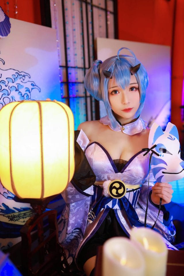 Tomoyo酱《碧蓝航线》柏COS 樱花场景还原重樱舰娘和风战袍
