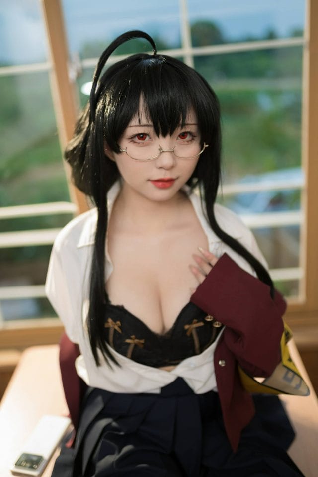花铃「大凤JK 放学后 风纪委员」写真图集71P:灰蓝制服校园风
