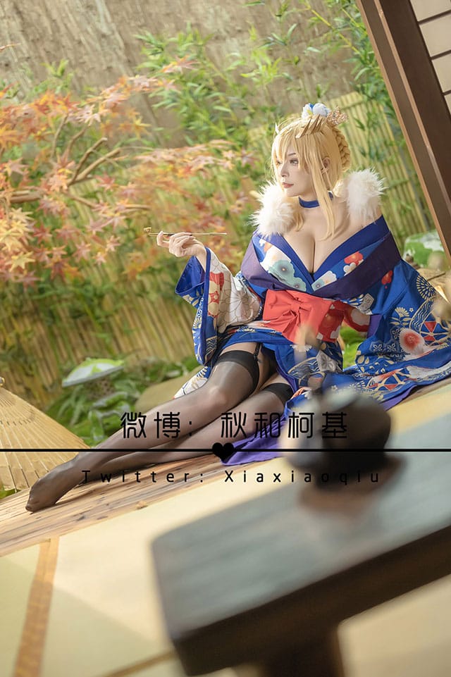 秋和柯基 COS《FGO》阿尔托莉雅Lancer版和服造型写真