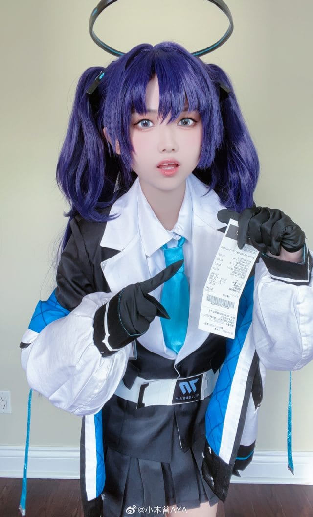 小木曾AYA cos蔚蓝档案早濑优香:蓝紫双马尾还原游戏形象