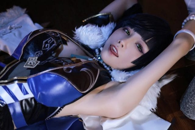 水淼aqua cos《原神》夜兰冷艳写真图集，低调气场还原兰姨本色