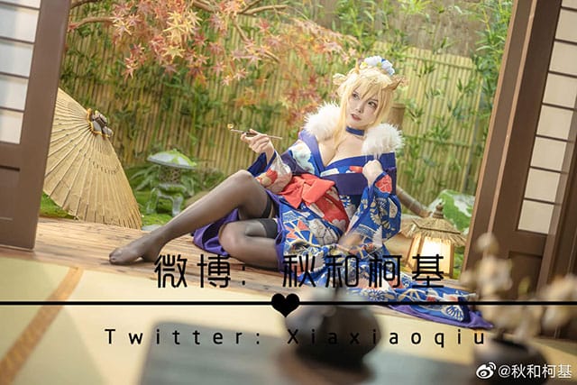 秋和柯基 COS《FGO》阿尔托莉雅Lancer版和服造型写真