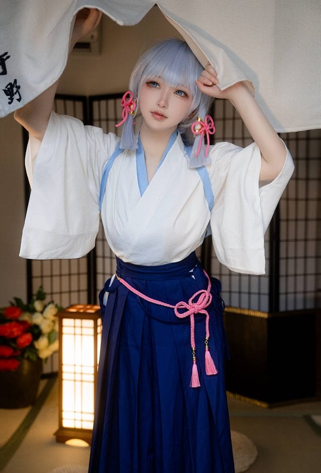 樱梨梨Eriri原神神里凌华剑道服COS,武道沉稳与名门气质兼而有之