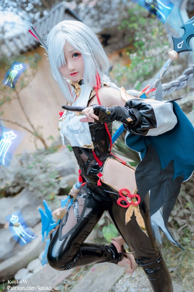 Kuuko_W原神申鹤COS写真 白色旗袍造型还原璃月仙家弟子