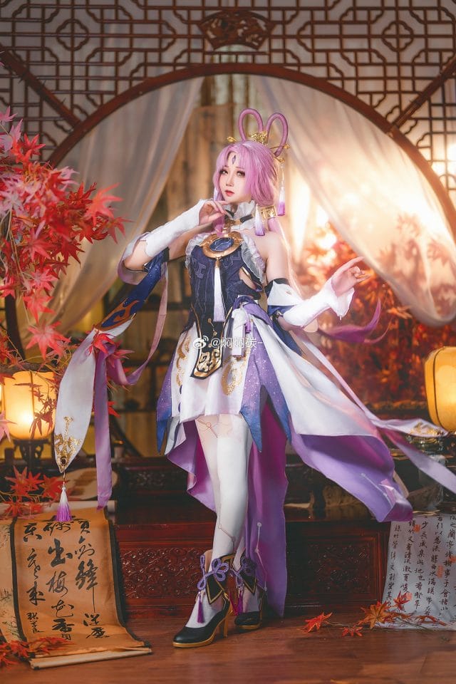 焖焖碳COS符玄写真,古典书房还原仙舟太卜司气质