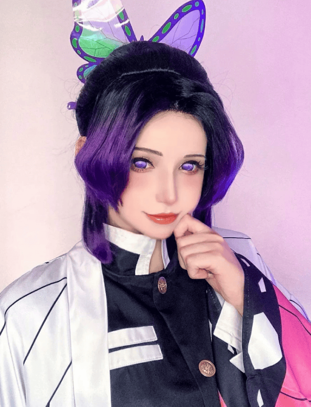alexy_sky_ 鬼灭之刃蝴蝶忍COS写真：暖光下的甜系虫柱诠释
