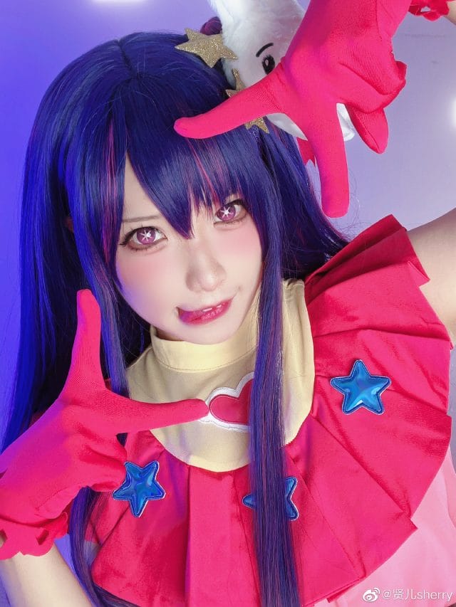 贤儿sherry COS《我推的孩子》星野爱：紫发星瞳高还原，可爱与偶像感兼具的经典造型图集