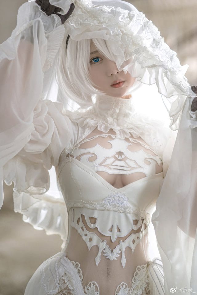 镜酱婚纱版2B COS图集 尼尔机械纪元新娘造型演绎