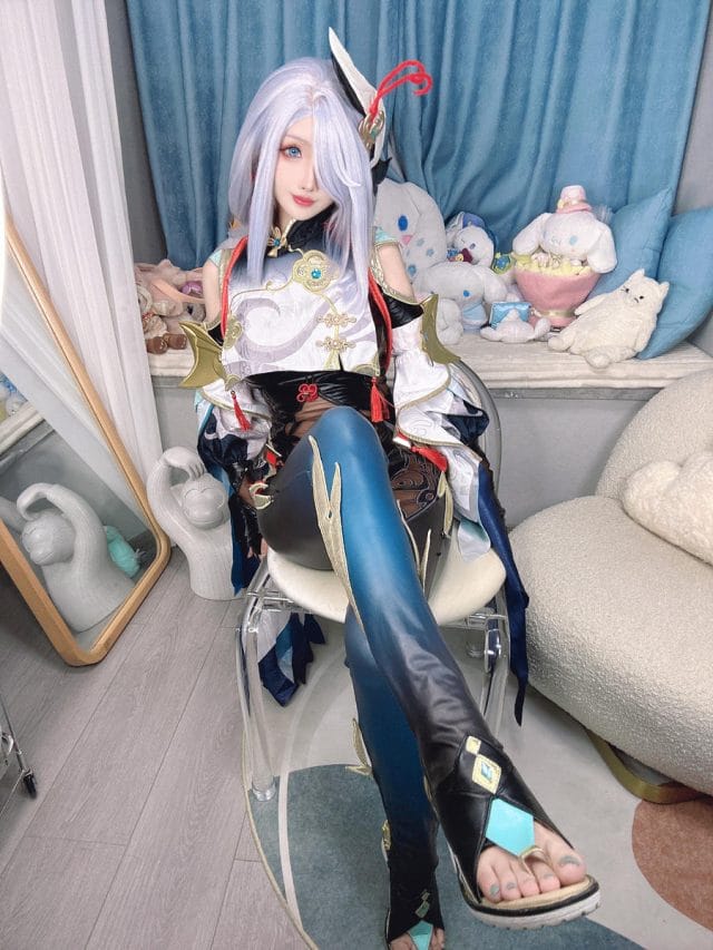rioko凉凉子申鹤cosplay:仙气满溢的原神角色还原