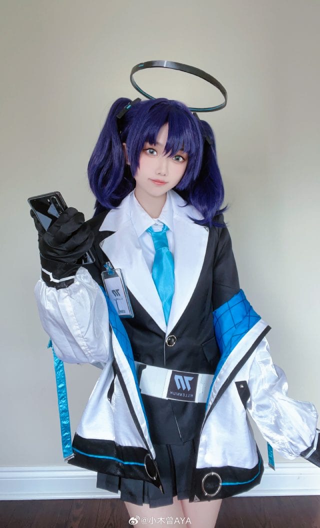 小木曾AYA cos蔚蓝档案早濑优香：蓝紫双马尾还原游戏形象