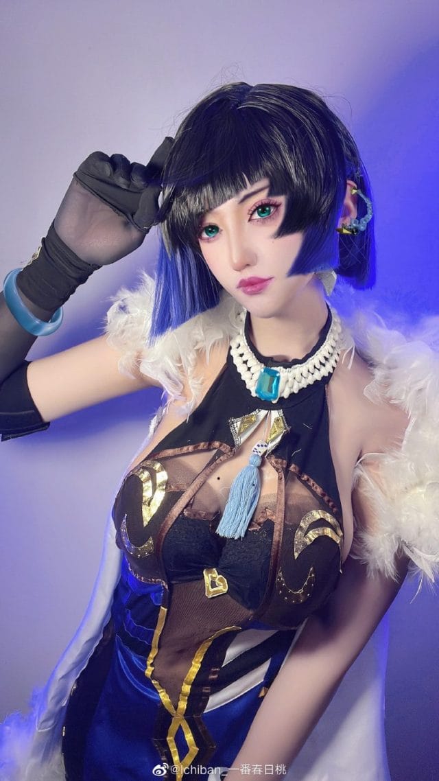 Ichiban_一番春日桃COS原神夜兰 神秘特工气质与身材曲线完美还原