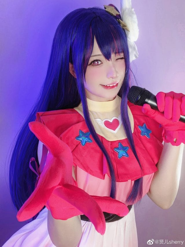 贤儿sherry COS《我推的孩子》星野爱：紫发星瞳高还原，可爱与偶像感兼具的经典造型图集