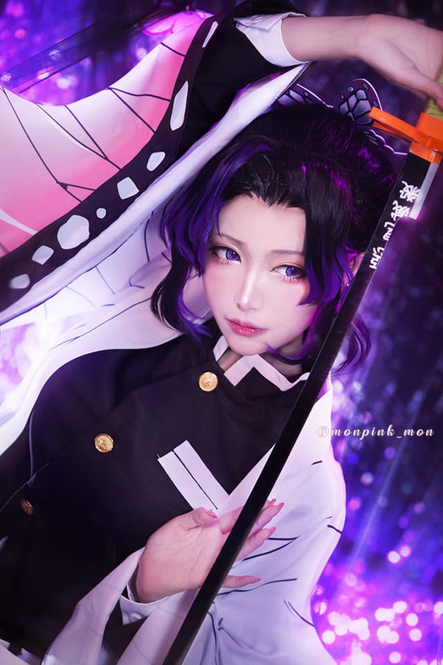 Mon夢_monpink鬼灭之刃森林外景COS 甘露寺蜜璃蝴蝶忍祢豆子三角色还原