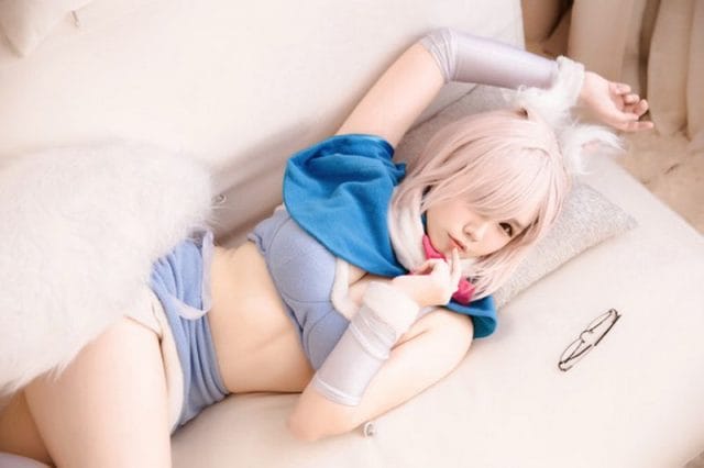 麻花麻花酱COS《FGO》玛修兔女郎版 粉发盾娘化身甜美兔子