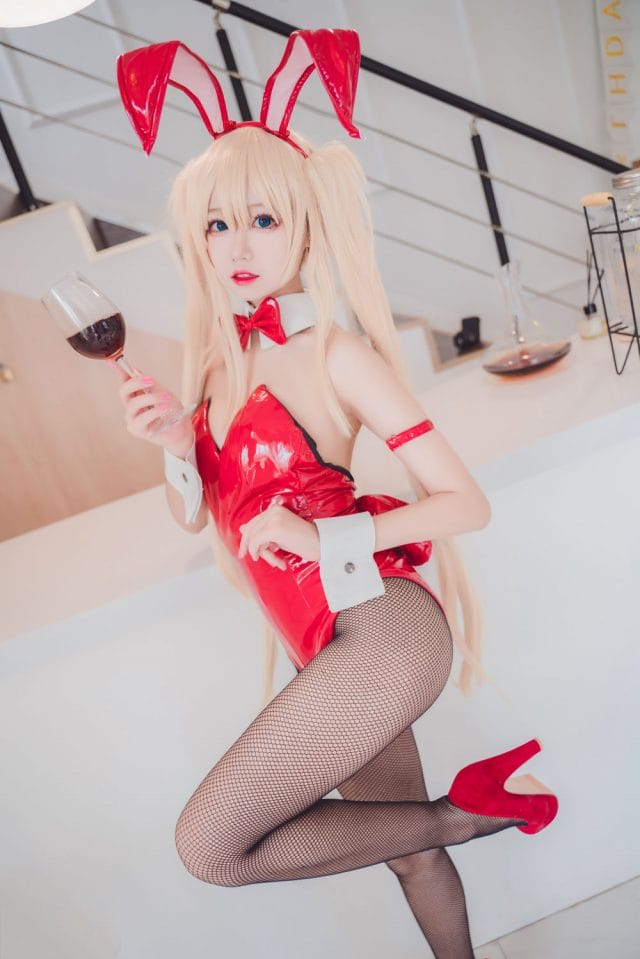 猫君君MaoJun英梨梨与蕾姆COS写真：清甜幼态系少女的双面角色演绎