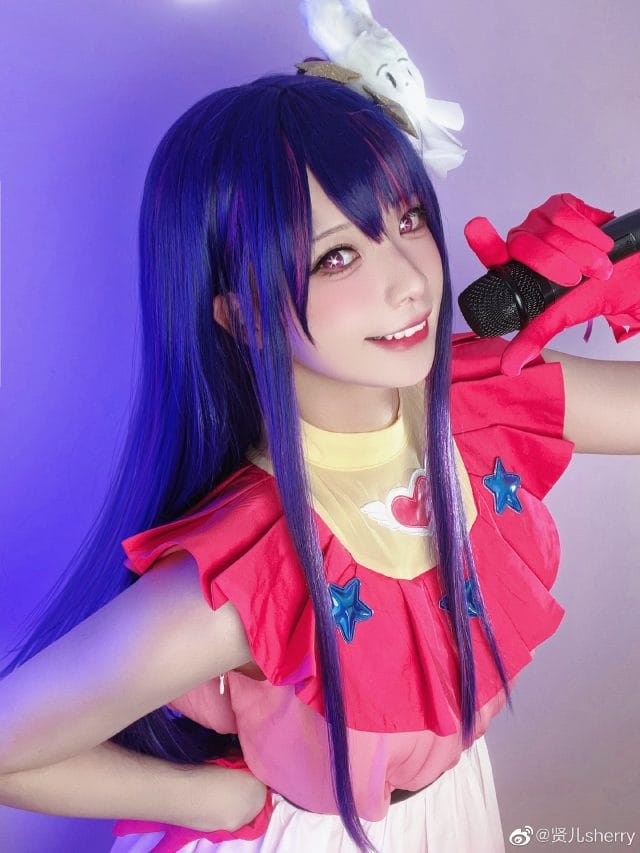 贤儿sherry COS《我推的孩子》星野爱：紫发星瞳高还原，可爱与偶像感兼具的经典造型图集