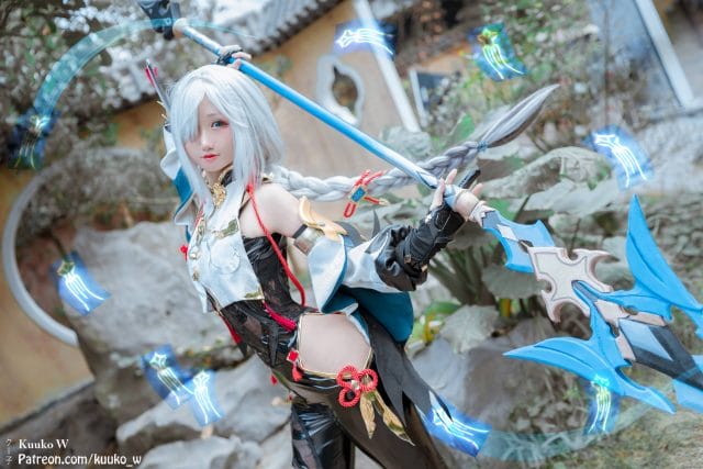 Kuuko_W原神申鹤COS写真 白色旗袍造型还原璃月仙家弟子