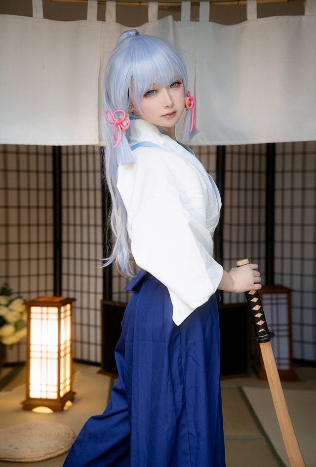 樱梨梨Eriri原神神里凌华剑道服COS，武道沉稳与名门气质兼而有之