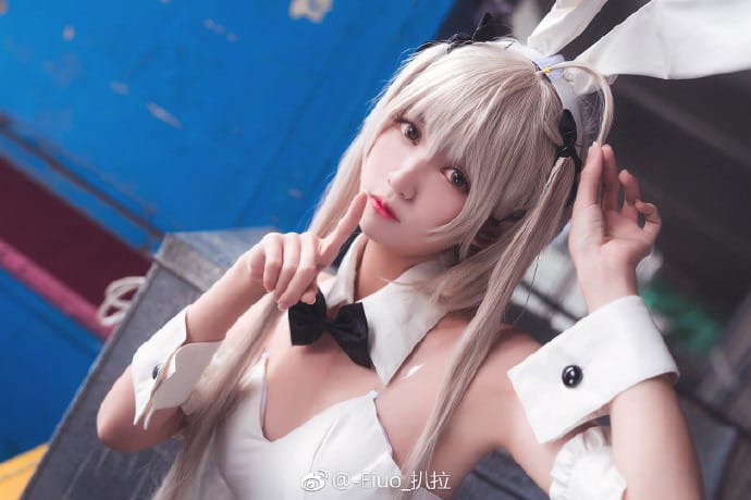Eiuo_扒拉春日野穹兔女郎COS写真：缘之空经典角色的反差演绎