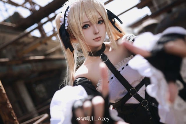 啊川_Azey cos玛丽·罗斯:哥特洛丽塔女佣造型还原《死或生》甜系少女