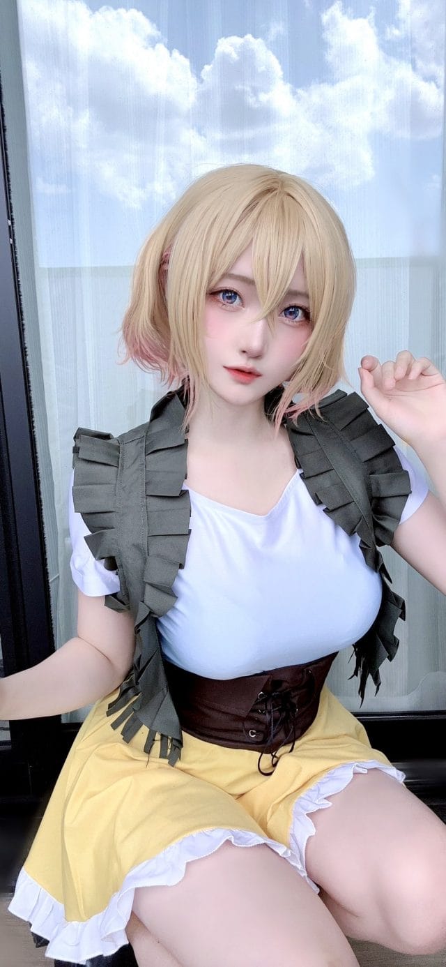Shokora《租借女友》四角色COS写真:水原千鹤高饱和特写还原动画色彩