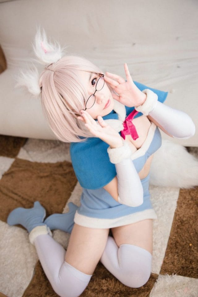 麻花麻花酱COS《FGO》玛修兔女郎版 粉发盾娘化身甜美兔子