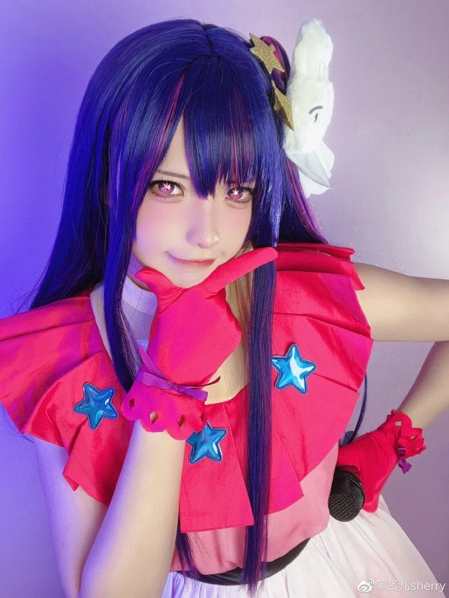 贤儿sherry COS《我推的孩子》星野爱：紫发星瞳高还原，可爱与偶像感兼具的经典造型图集
