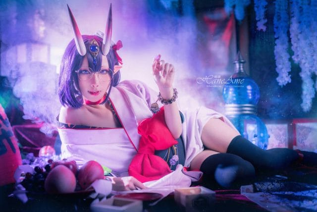 COS雨波_HaneAme演绎酒吞童子，和服与角饰勾勒日系妖异风