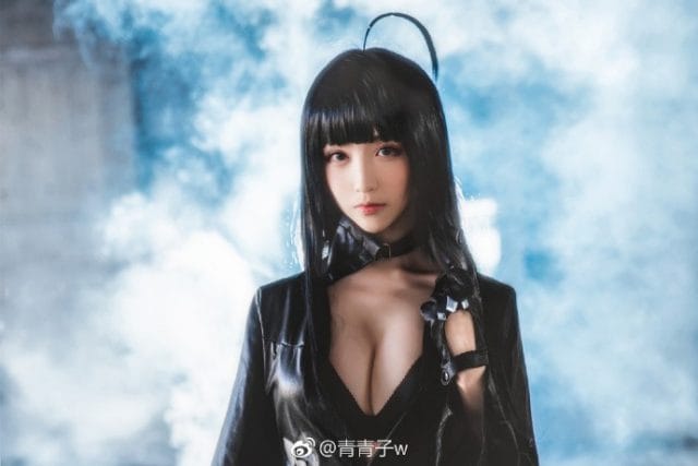 青青子w《冒险岛2》菲莉雅COS 符文剑士黑色皮衣造型