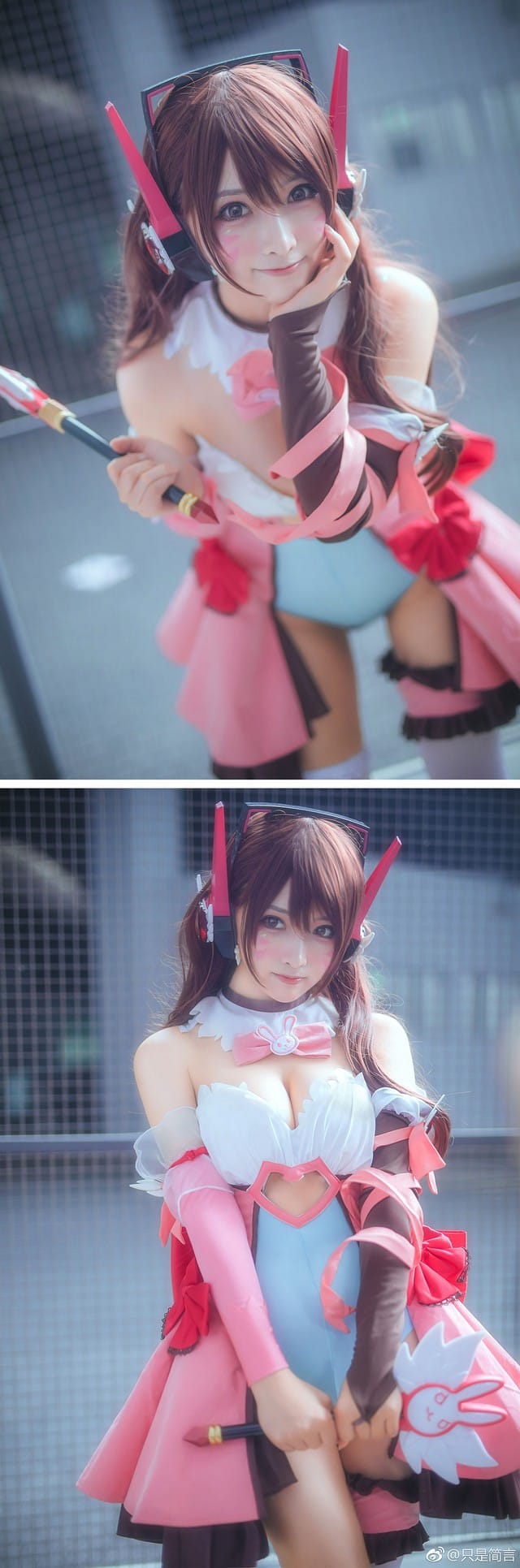 只是简言《守望先锋》D.Va COS，小甜心宋哈娜粉紫驾驶服图集