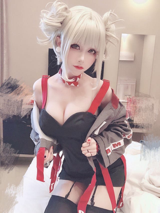 Mon夢_monpink COS《我的英雄学院》渡我被身子 金发双髻制服造型还原敌联盟少女