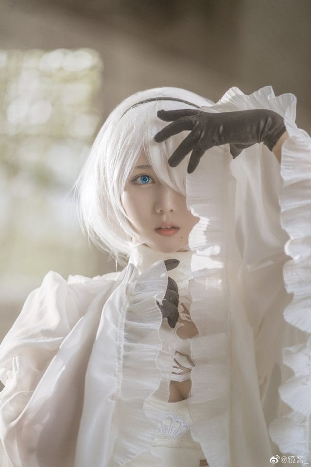 镜酱婚纱版2B COS图集 尼尔机械纪元新娘造型演绎