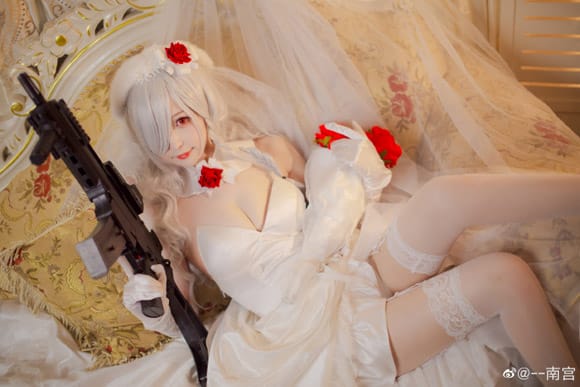 南宫COS少女前线G36C白色情人节礼服 迈出步伐的你造型还原