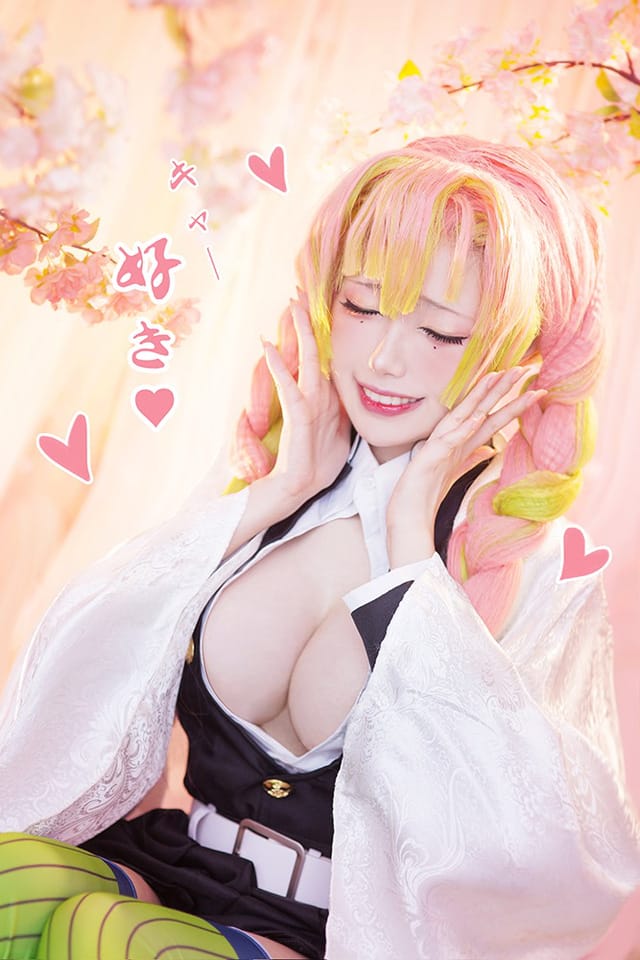 Mon夢_monpink鬼灭之刃森林外景COS 甘露寺蜜璃蝴蝶忍祢豆子三角色还原
