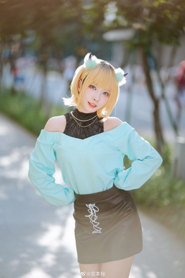宮本桜《我推的孩子》MEM啾COS写真：布丁短发与小恶魔角的甜酷偶像还原